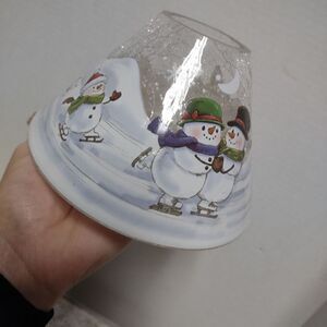 Yankee Candle Shade Snowman. Crackle Glass Y1